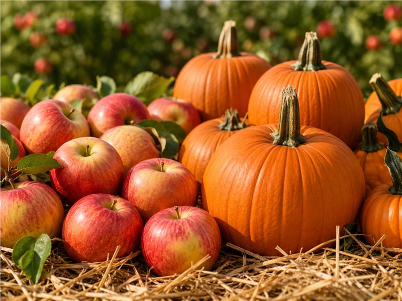 Fall pumpkins and apple picking season at Peterson Family Farm