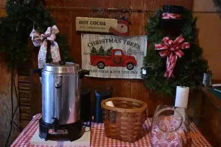 Hot cocoa during Christmas tree season at Peterson Family Farm