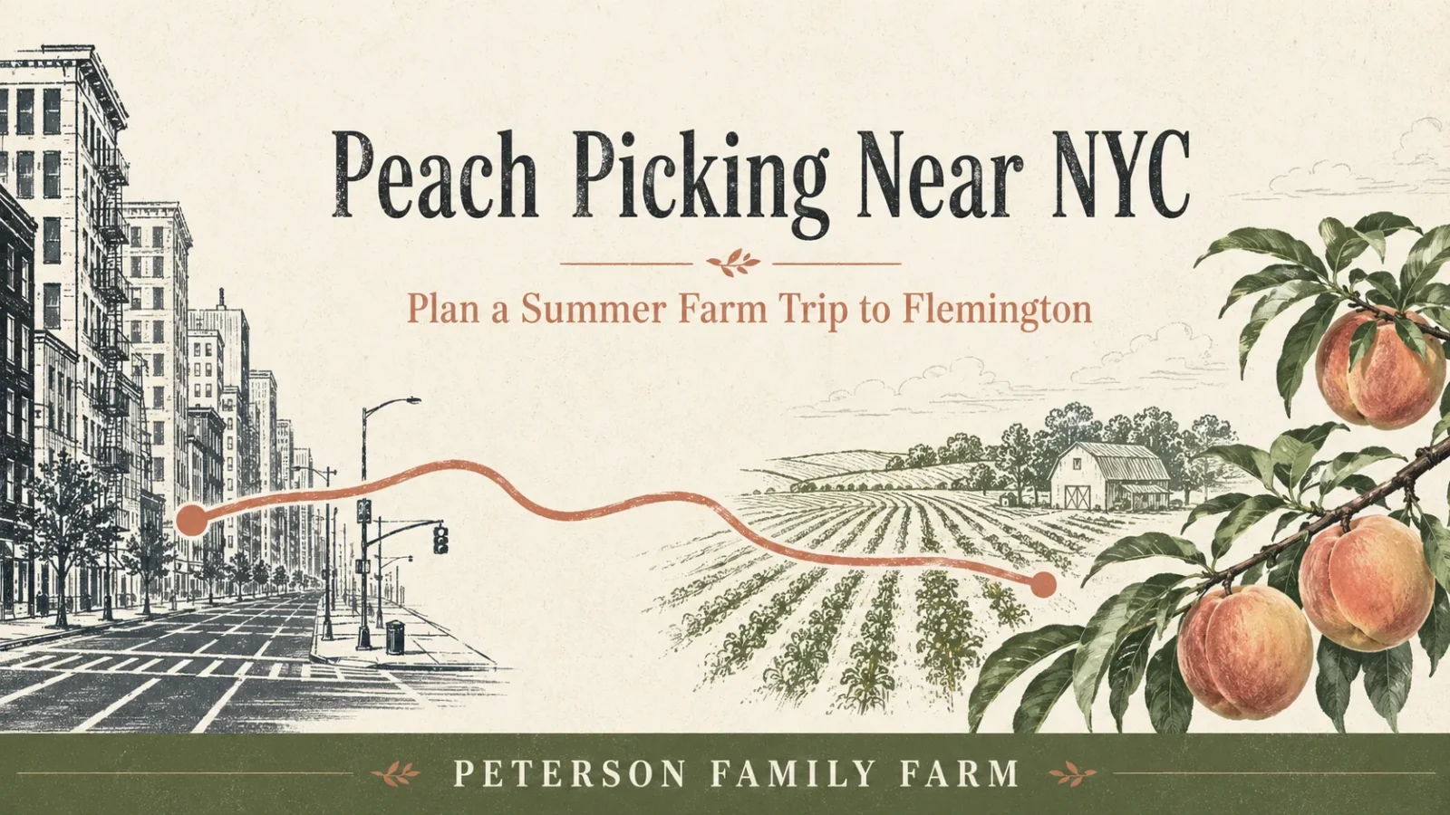 Summer peach farm trip from New York City to Flemington, New Jersey.